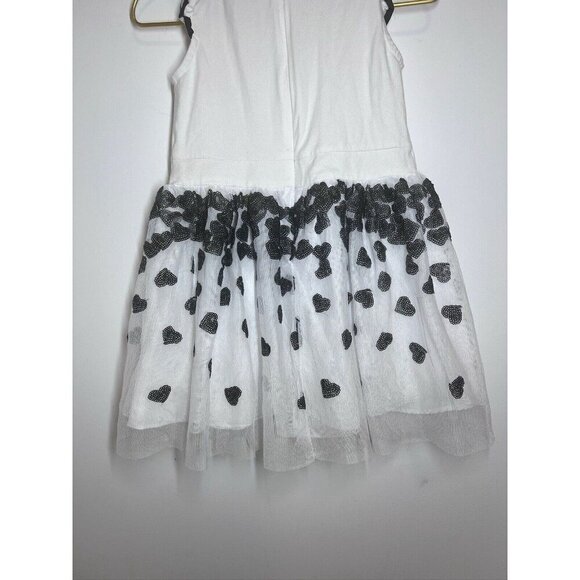 Mayoral White And Black Girls Dress 4 Party Birthday Hearts valentines - Picture 9 of 10